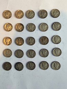 Mercury Dimes Winged Liberty Head - 1930s-1945 (Lot of 25)