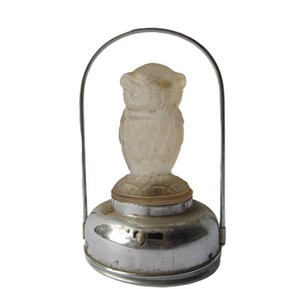 Small Vintage Lantern wGlowing Frosted glass Owl Globe