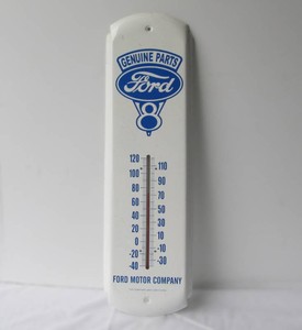 Metal FORD Genuine Parts Metal Advertising Thermometer Sign