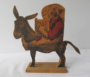 Funny Vintage 1930s Man Riding Mule Matchbox Holder
