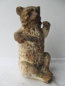 Antique Early 1900s Heavy Plaster Bear Statue