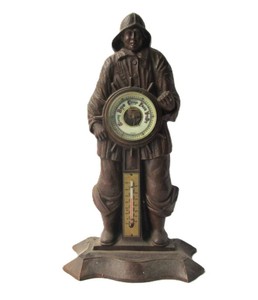 Large Vintage Figural Old Fisherman Boat Captain Clock