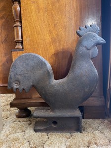Exceptional LARGE Antique Cast Iron Rooster Windmill Weight