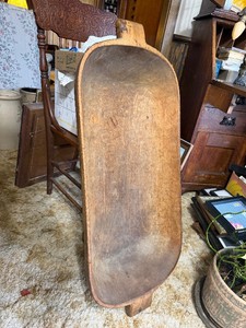 Wonderful LARGE Early Primitive Antique Hand Carved Dough Bowl