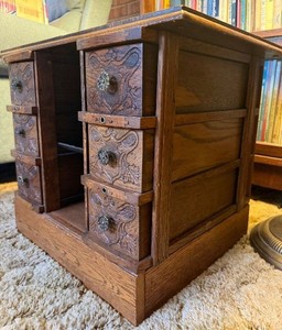 Great Looking Vintage Small Side Table Cabinet wSewing Cabinet Drawers