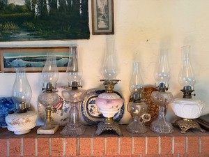 Lot of 7 Antique Oil Lamps