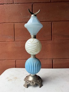 Wonderful Antique 19th Century Glass Lightning Rod Balls wOriginal Iron Display Stand