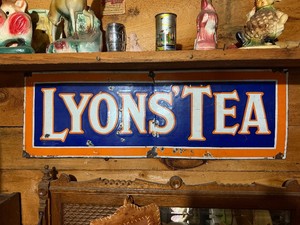 Antique 1920s-30s LYONS TEA Porcelain Advertising Sign