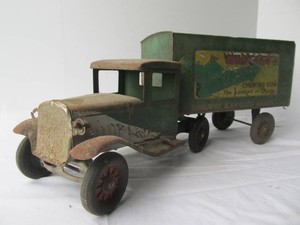 Large Vintage 1930s Pressed Steel BUDDY L Wrigleys Gum Delivery Truck - Railway Express Agency