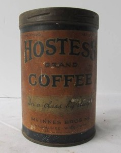 Antique HOSTESS BRAND Coffee Advertising Can&nbsp