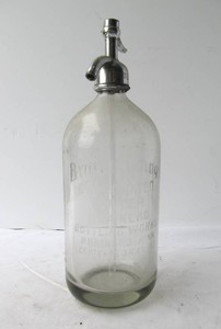 Antique Large Heavy Glass BRAINERD Seltzer Bottle