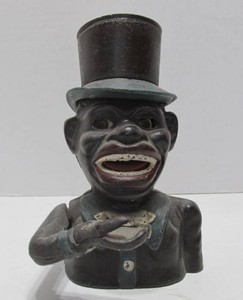 Large Original Antique Cast Iron Jolly Gentleman Mechanical Bank