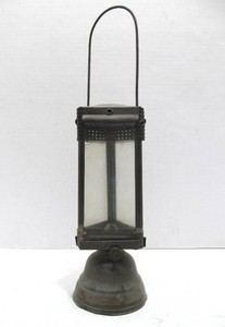 Antique 1880s 3-Sided Triangular Homes, Booth &amp Hayden Skaters Lantern