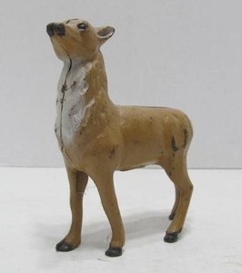 Orig Antique Cast Iron Deer Coin Bank