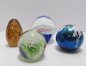 Group of Vintage Handmade Glass Paperweights #2