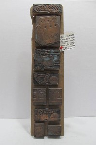 Group of Original Antique COCA COLA Brass Advertising Printers Blocks - Mounted on Board