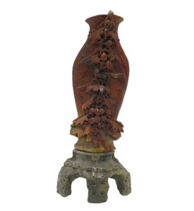 Antique Chinese Carved Soapstone Vase