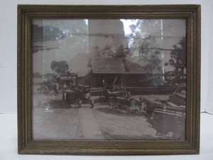 Framed Antique Photograph Showing Early Tractors, Hit &amp Miss Engines etc - Center City, Minn