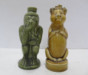 2 Antique Pottery Flasks  Bottles - Including Roseville Monkey Flask