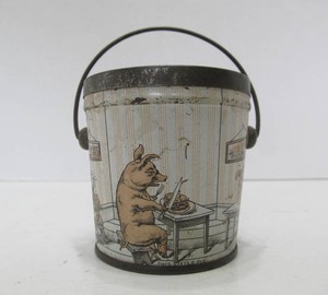Great Looking Antique Early 1900s Tin Litho Peanut Butter Tin wLid