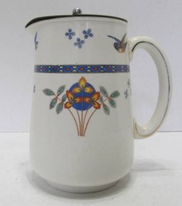 Lovely Vintage 1930s Deco Porcelain Pitcher wBluebird Design