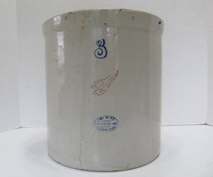 Antique 3 Gallon RED WING Stoneware Crock