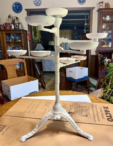 Very Cool Antique Iron Swing Arm Plant Stand