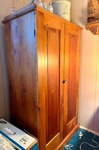 Nice antique Pine Wardrobe Cabinet wAdjustable Shelves