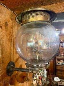 Antique J.B. COLT Brass Carbide Gas Barn Wall Lamp