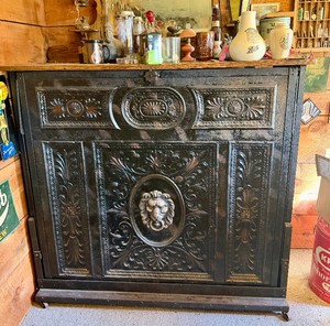Awesome Antique Early 1900s Folding Murphy Bed Cabinet wOak Top &amp Mirror