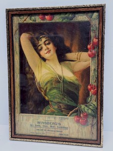 Lovely vintage 1930s PinupFlapper Girl embossed Advertising Display Calendar Sign
