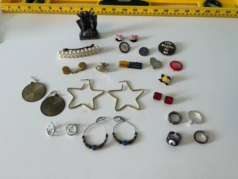 Assorted Jewelry, Earrings & Pins Mixed Lot
