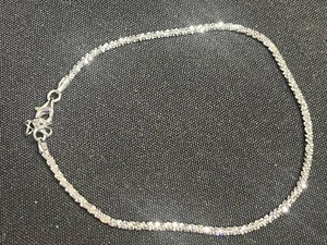 Silver Necklace - 925 Textured Chain With Extender 2.90 g
