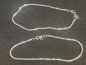 Two Silver Necklaces - 925 Textured Chains With Extenders 2.90 g (for one approx 5.8 g for both)