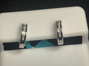 Sterling Silver Moissanite Hoop Earrings 0.09ctw VVS D retail tag $149.99