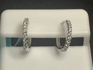 Moissanite Hoop Earrings - 925 Sterling Silver 0.31 CTW VS D - retail tag $199.99