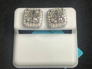 Moissanite Stud Earrings - Sterling Silver 6.76 CTW - $959 retail tag