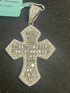 Cross Pendant - 925 Sterling Silver Moissanite 4.22 CTW BSPU048Y - $1,187 retail tag