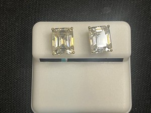 Moissanite Stud Earrings - Sterling Silver 8.00 CTW VVS D Color - $799 retail tag