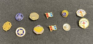 VTG Enamel Lapel Pin Collection - Baptist, Presbyterian, Kiwanis & RNA Inc GF
