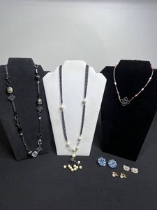 VTG Costume Jewelry Mixed Lot - 3 Necklaces & 3 Pairs Earrings