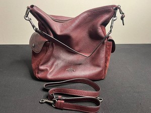 Crossbody Handbag - Coach Burgundy Leather H2081-C1522