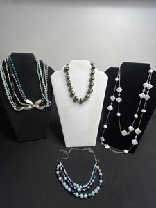 VTG Beaded Necklaces Mixed Lot - Multistrand & Statement Styles (Lot of 4)