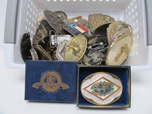 LARGE Lot of Brass etc Belt Buckles #1