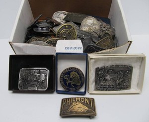 LARGE Lot of Brass etc Belt Buckles #2