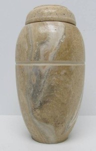 Heavy Carved Marble Urn wLid