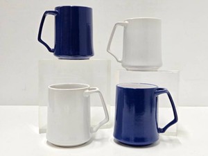 Set of 4 DANSK Kobenstyle Ceramic Mugs - Blue &amp White