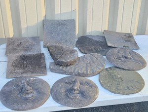 Lot of Outdoor Garden Heavy Stone Decorative Pavers etc