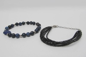 Sterling Silver, Lapis, Sodalite &amp Black Crystal