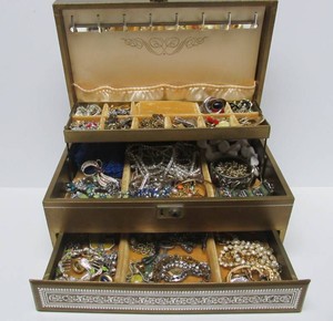 Vintage Jewelry Box Full of Signed Modern &amp Vintage Jewelry #3